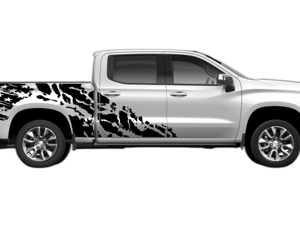 USA flag shredded decals graphics compatible with Chevrolet Silverado