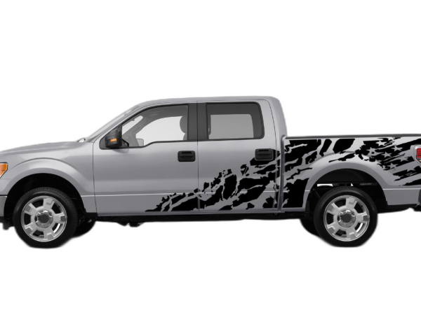USA flag shredded decals graphics compatible with Ford F150 2009-2014