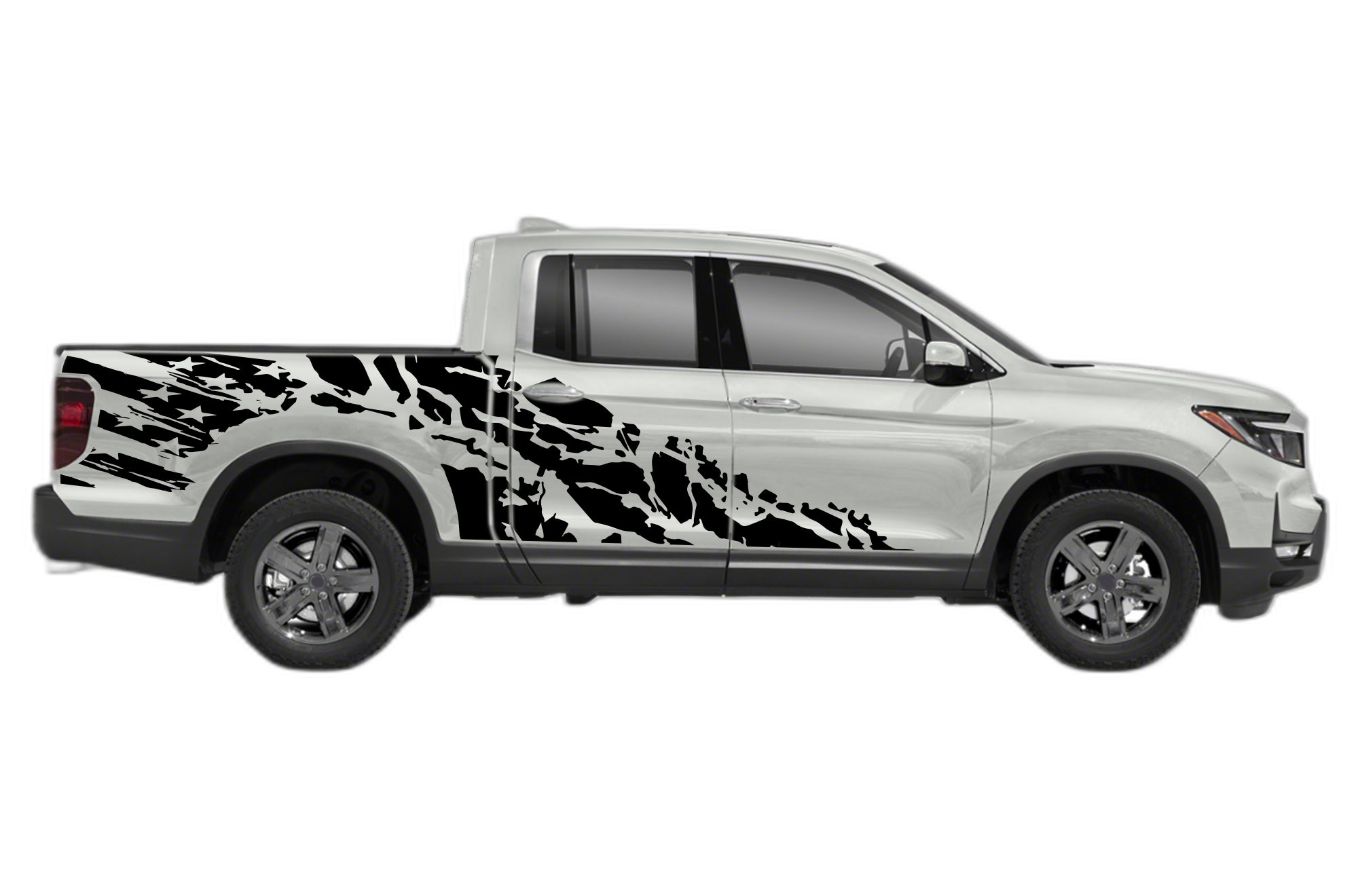 USA flag shredded decals graphics compatible with Honda Ridgeline