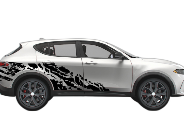 USA flag shredded side decals graphics compatible with Dodge Hornet