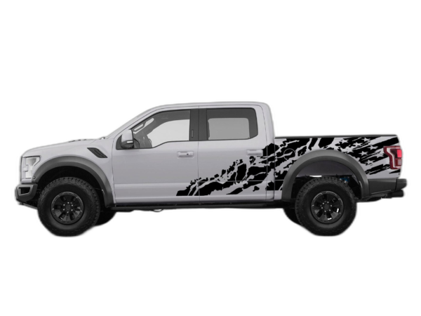 USA Flag Shredded Side Decals Graphics for Ford F150 Raptor 2017-2020