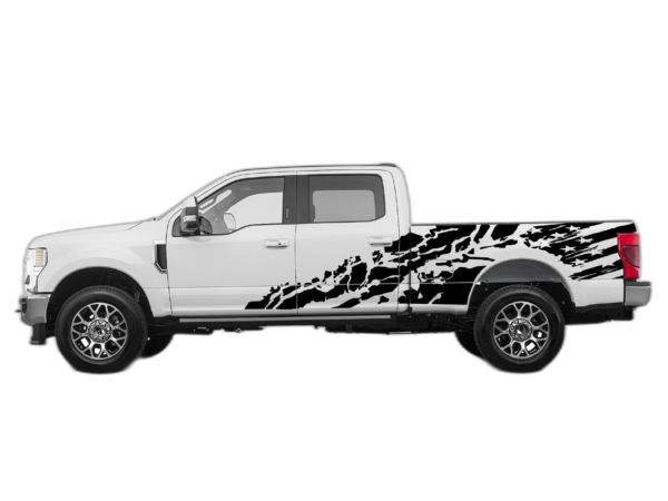 USA flag shredded side decals graphics compatible with Ford F250 2017-2022