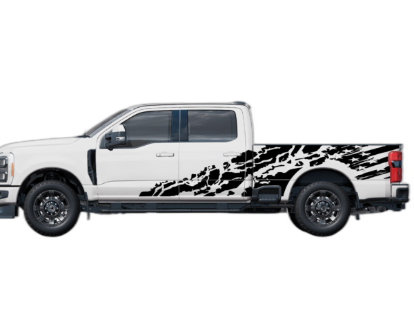 USA flag shredded side decals graphics compatible with Ford F250
