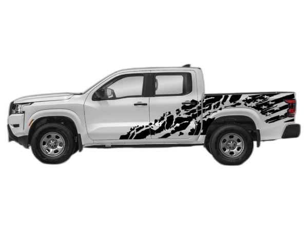 USA Flag Shredded Side Decals Graphics for Nissan Frontier