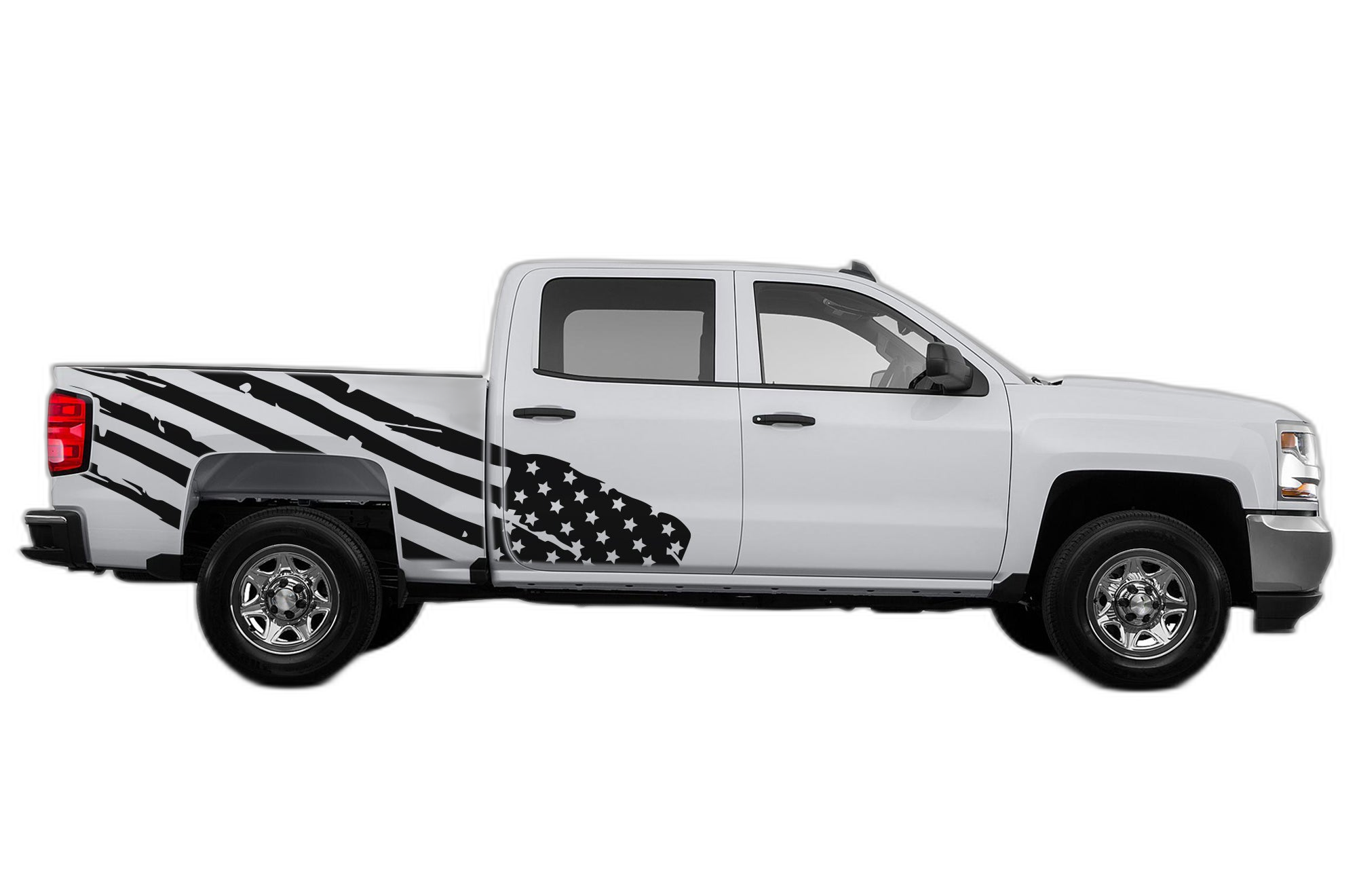 USA Flag Side Decals Graphics for Chevrolet Silverado 2014-2018