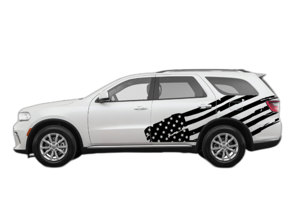 USA flag side decals graphics compatible with Dodge Durango