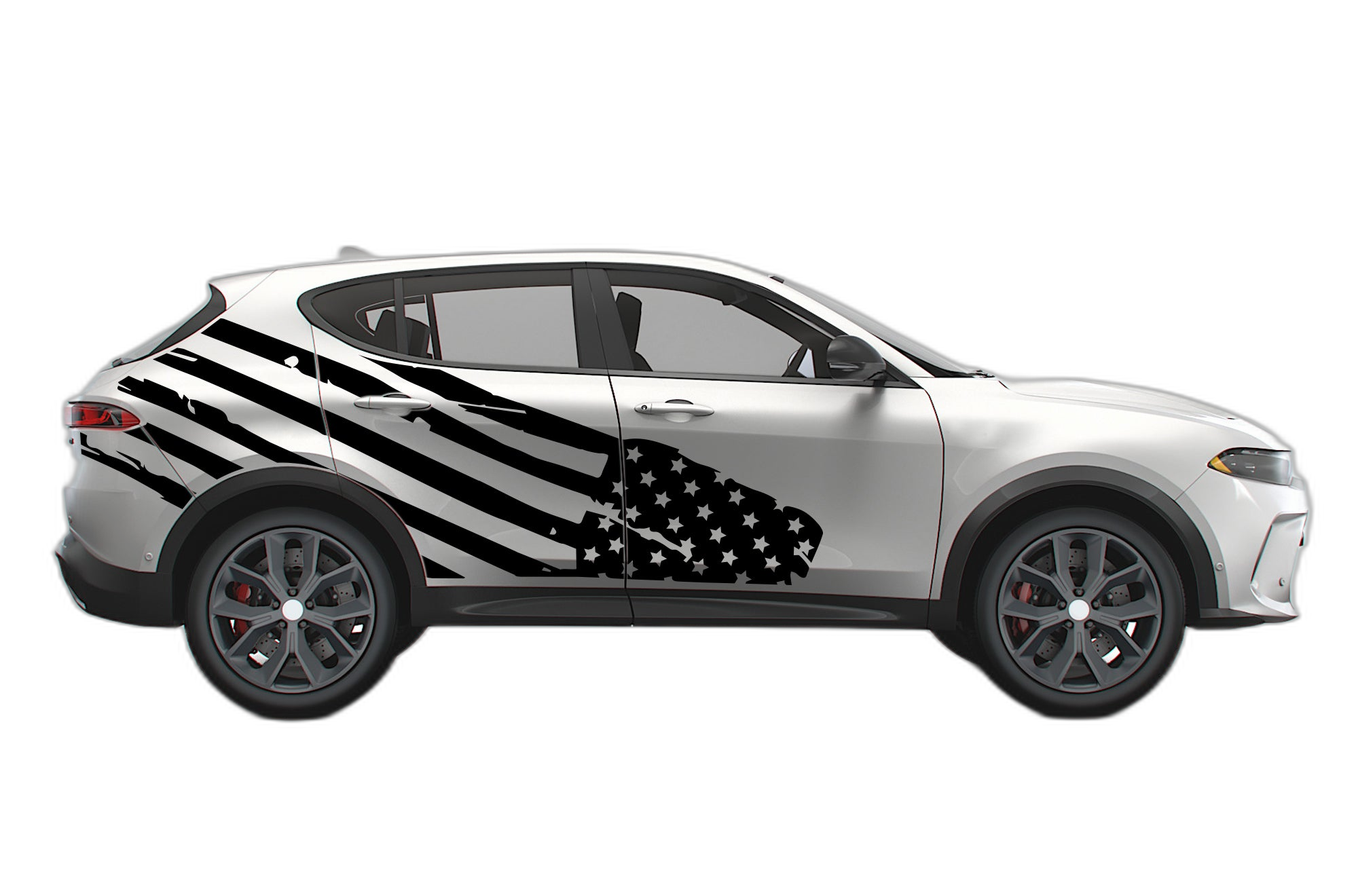 USA flag side decals graphics compatible with Dodge Hornet