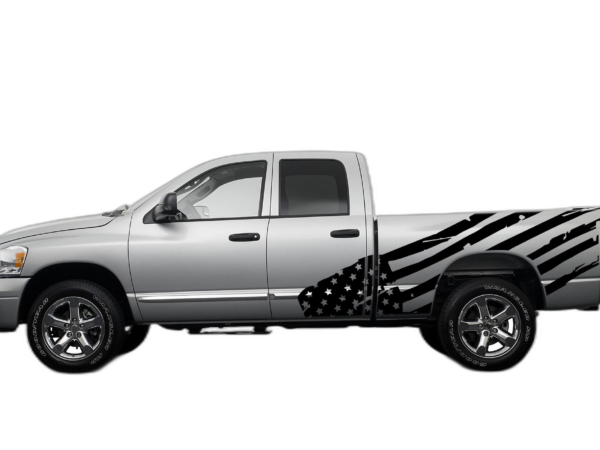 USA flag side decals graphics compatible with Dodge Ram 2002-2008