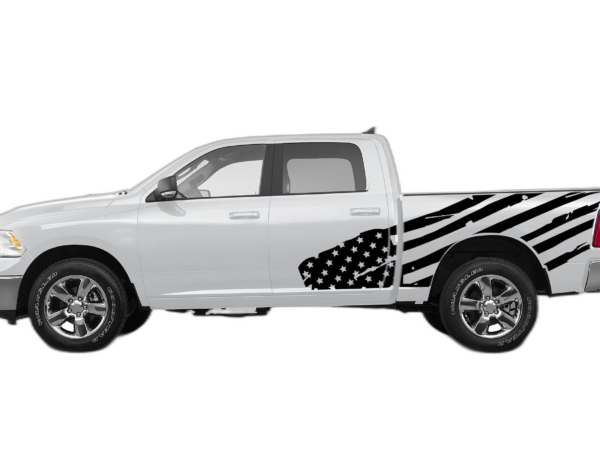 USA Flag Side Decals Graphics for Dodge Ram 2009-2018
