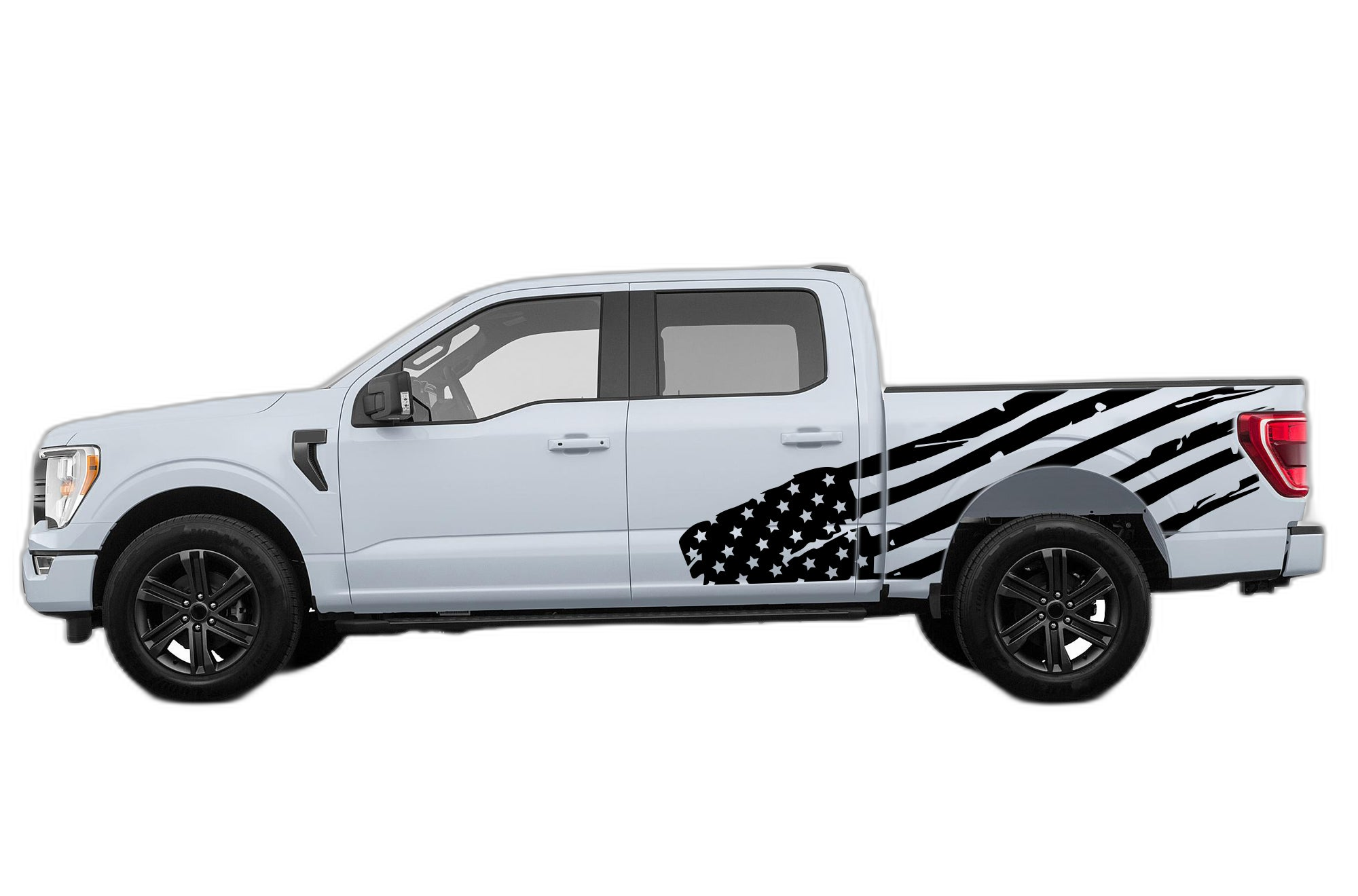 USA flag side decals graphics compatible with Ford F150