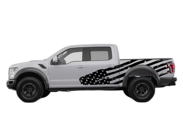 USA flag side decals graphics compatible with Ford F150 Raptor 2017-2020