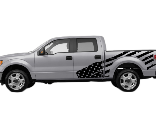 USA flag side decals graphics compatible with Ford F150 2009-2014