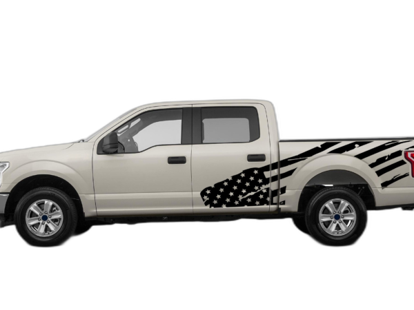 USA flag side decals graphics compatible with Ford F150 2015-2020