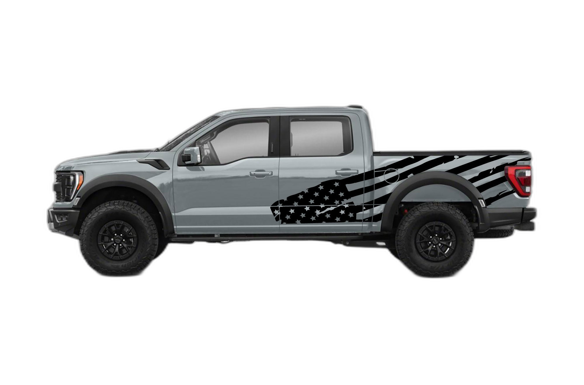 USA flag side decals graphics compatible with Ford F150 Raptor