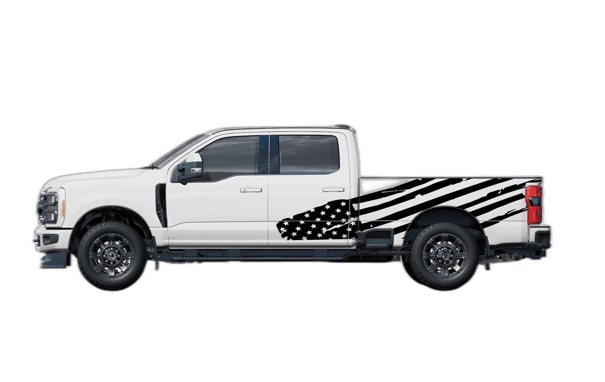 USA flag side decals graphics compatible with Ford F250