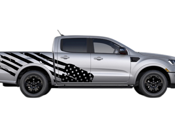 USA flag side decals graphics compatible with Ford Ranger 2019-2023