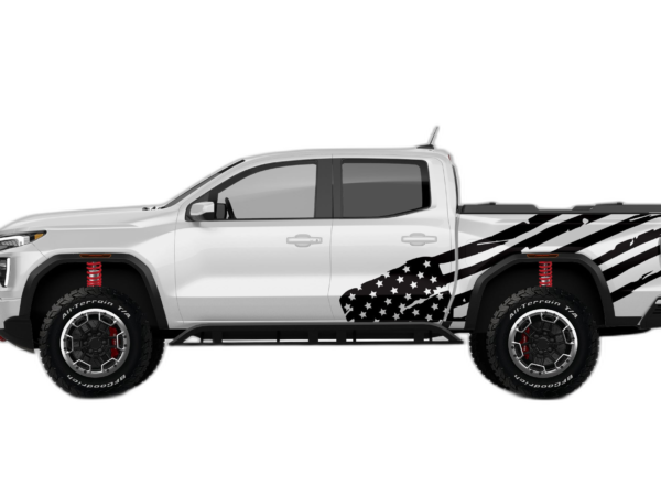 USA flag side decals graphics compatible with GMC Canyon