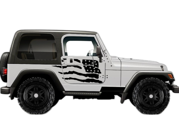 USA Flag Side Decals Graphics for Jeep Wrangler TJ