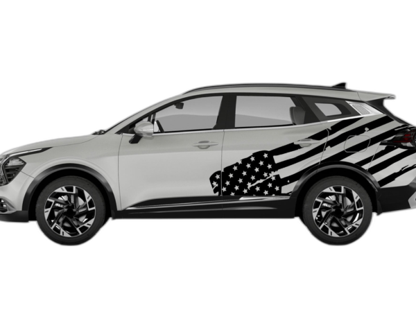 USA flag side decals graphics compatible with Kia Sportage