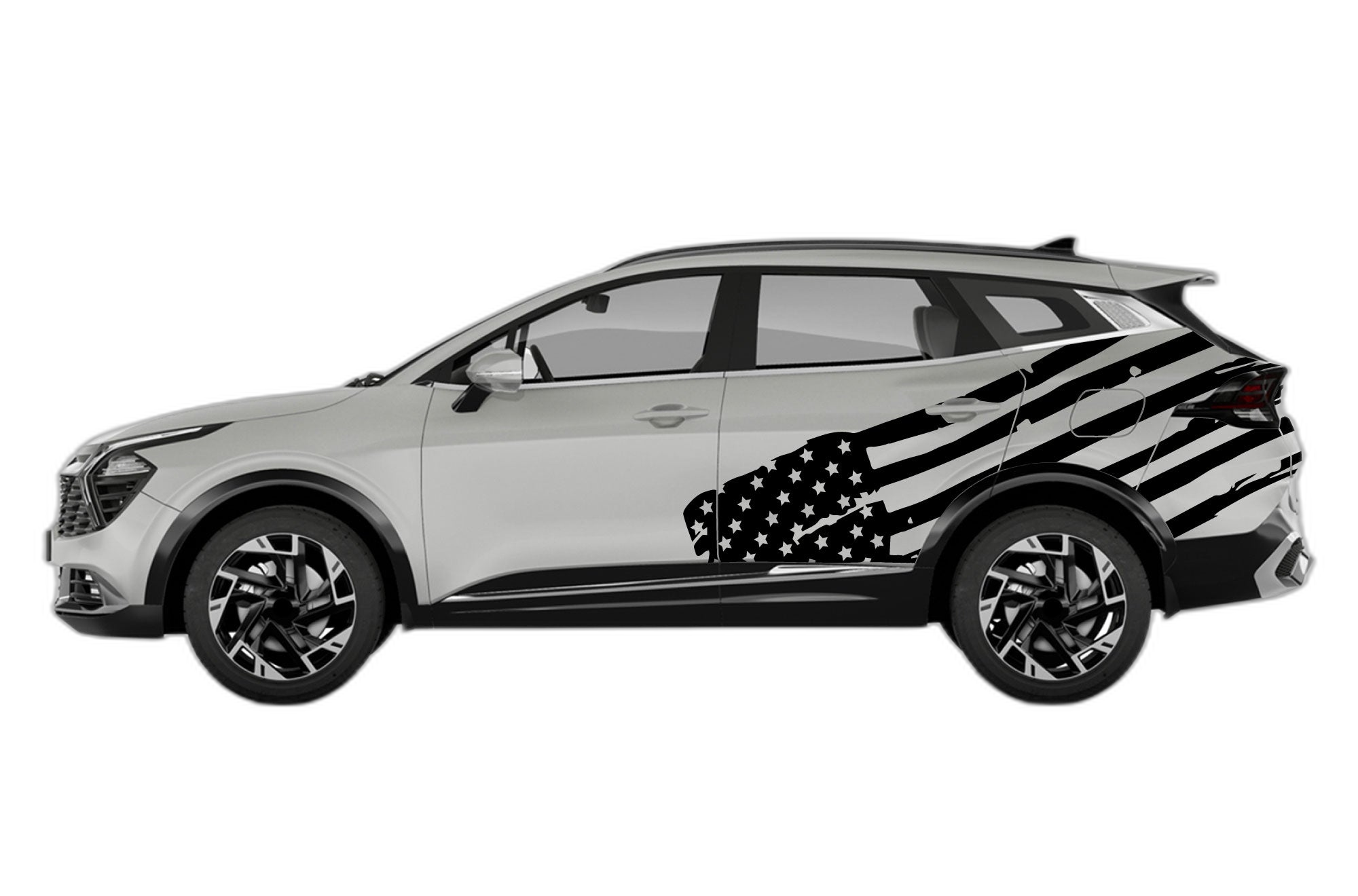 USA flag side decals graphics compatible with Kia Sportage