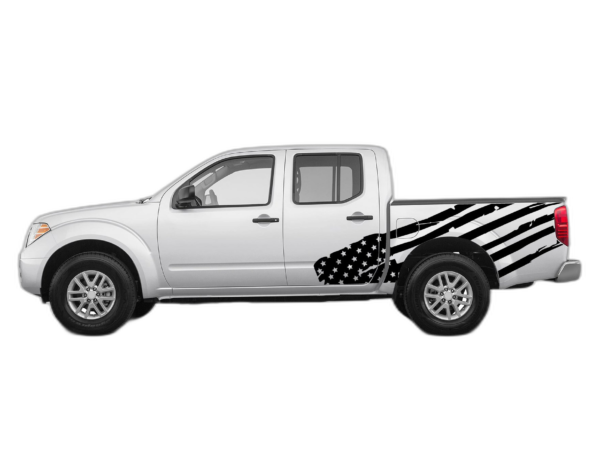 USA flag side decals graphics compatible with Nissan Frontier 2005-2021