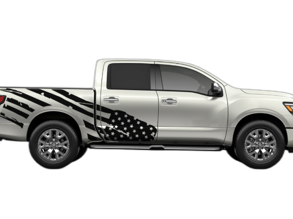 USA flag side decals graphics compatible with Nissan Titan 2017-2025