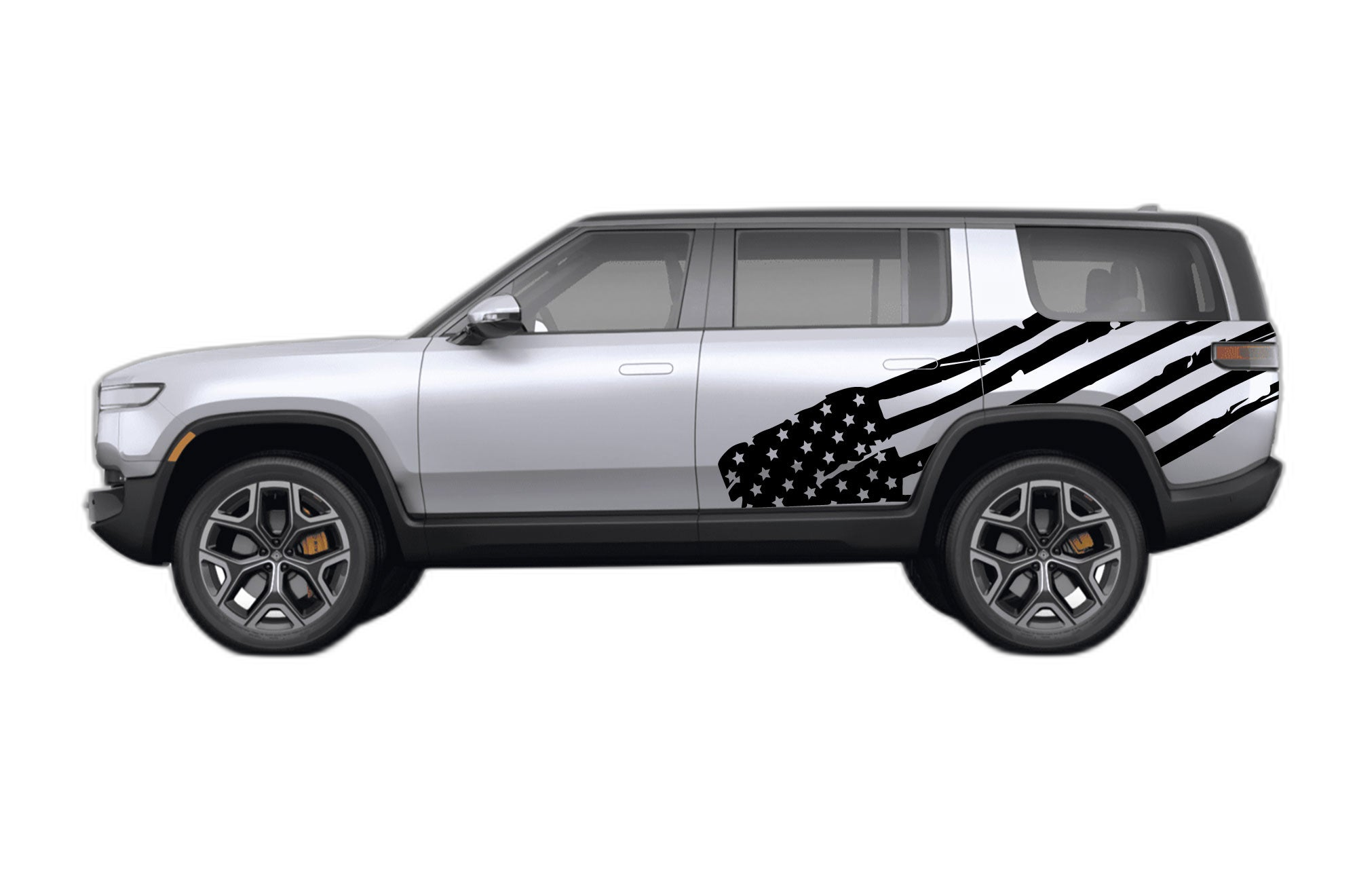 USA flag side decals graphics compatible with Rivian R1S