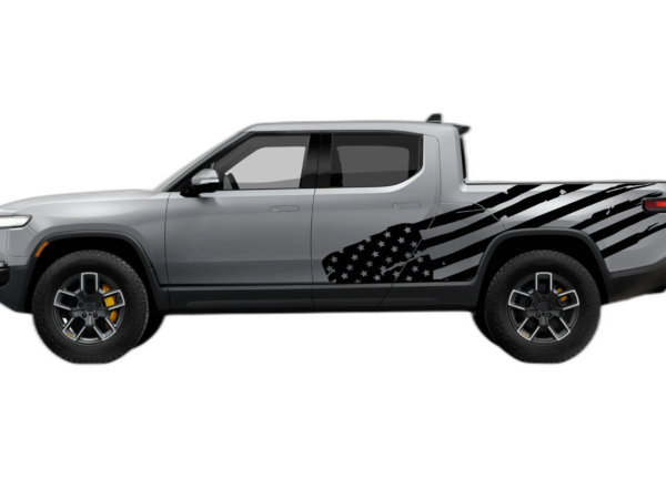 USA flag side decals graphics compatible with Rivian R1T