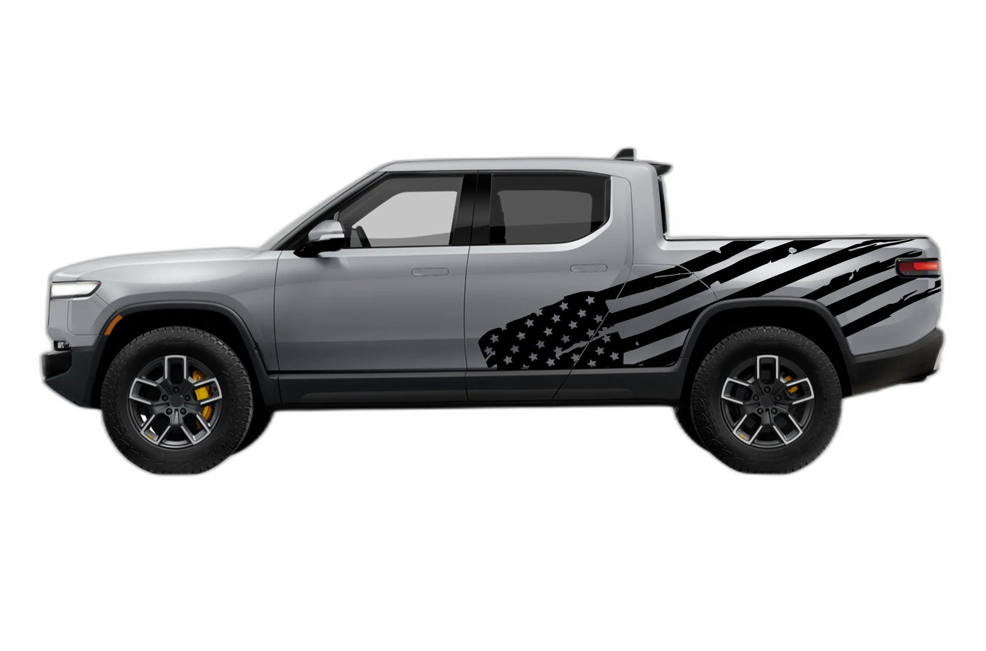 USA flag side decals graphics compatible with Rivian R1T