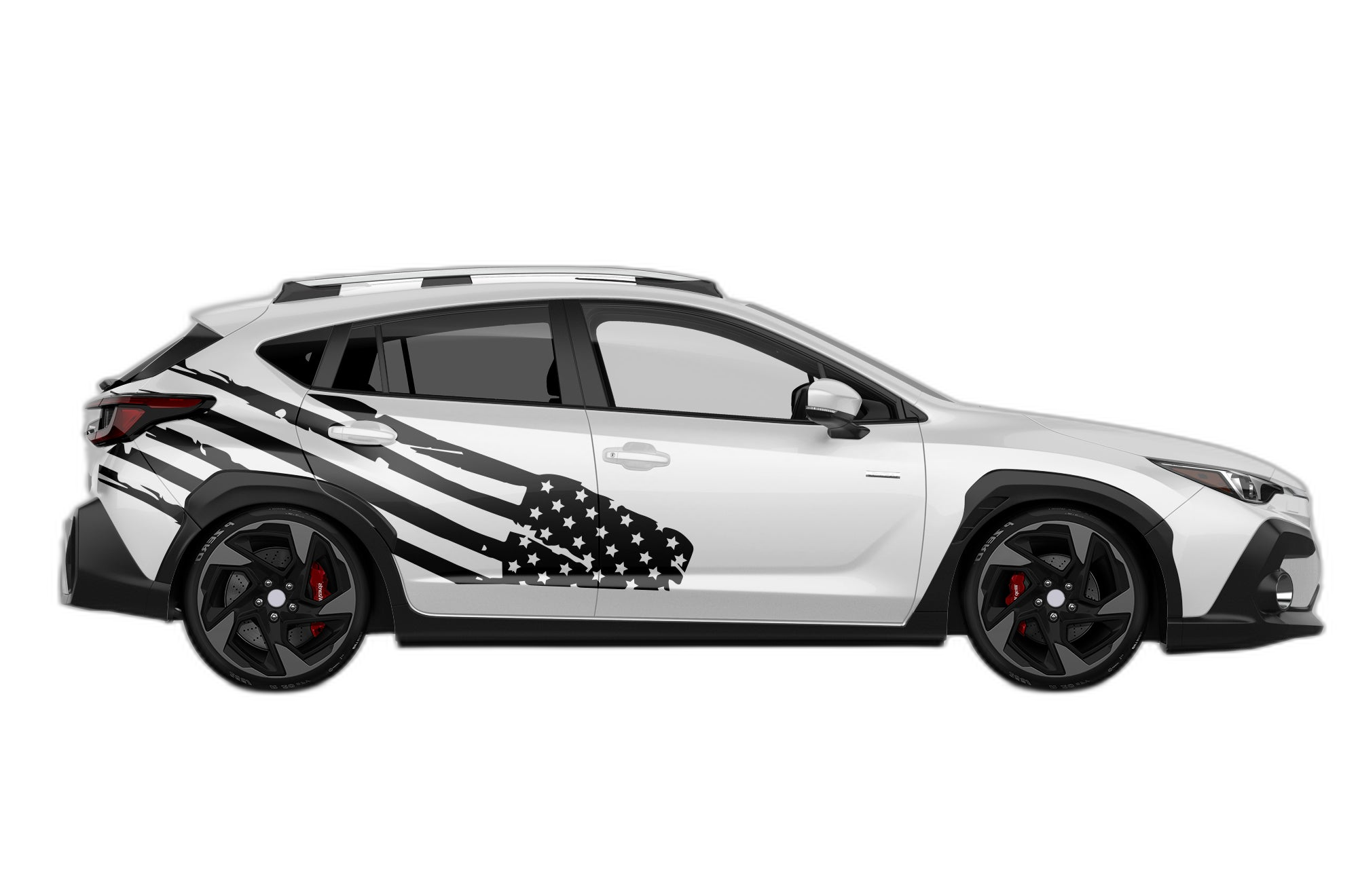 USA flag side graphics decals compatible with Subaru Crosstrek