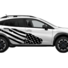 USA flag side graphics decals compatible with Subaru Crosstrek 2018-2023
