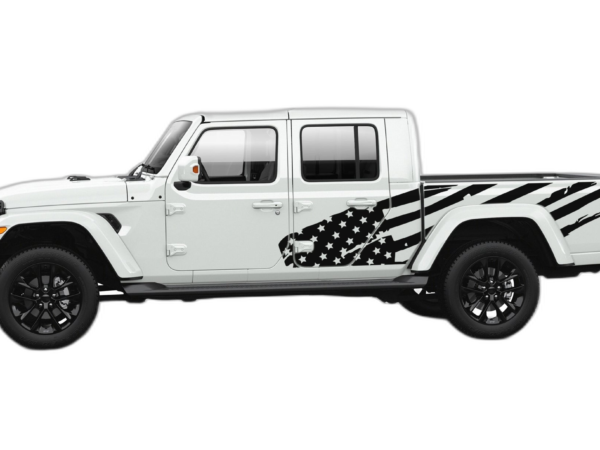 USA flag side graphics decals compatible with Jeep Gladiator JT