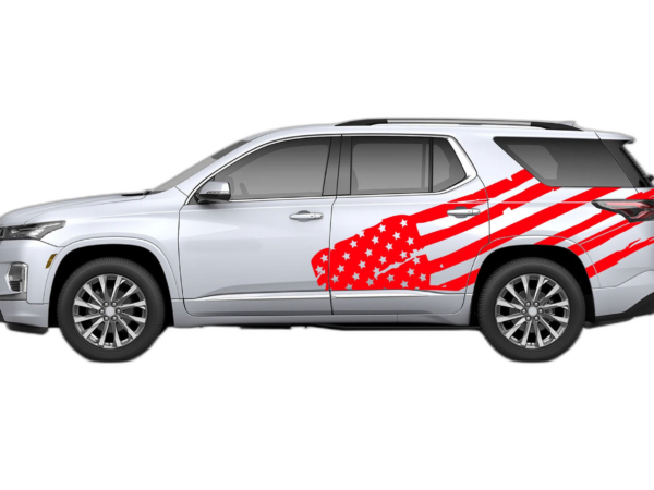 USA flag side graphics decals compatible with Chevrolet Traverse 2018-2023