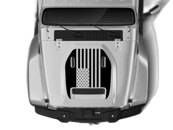 USA flag style hood graphics decals compatible with Jeep Gladiator JT Mojave