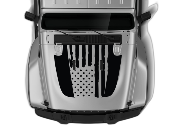USA Flag Style Hood Graphics for Wrangler JL