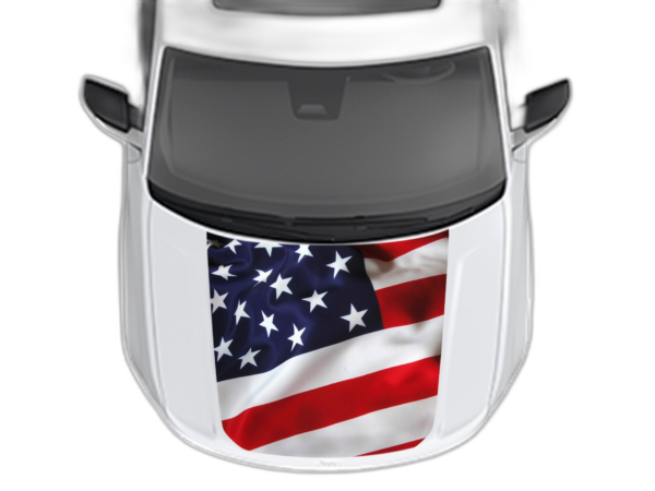 USA flag print hood decals graphics compatible with Jeep Grand Cherokee