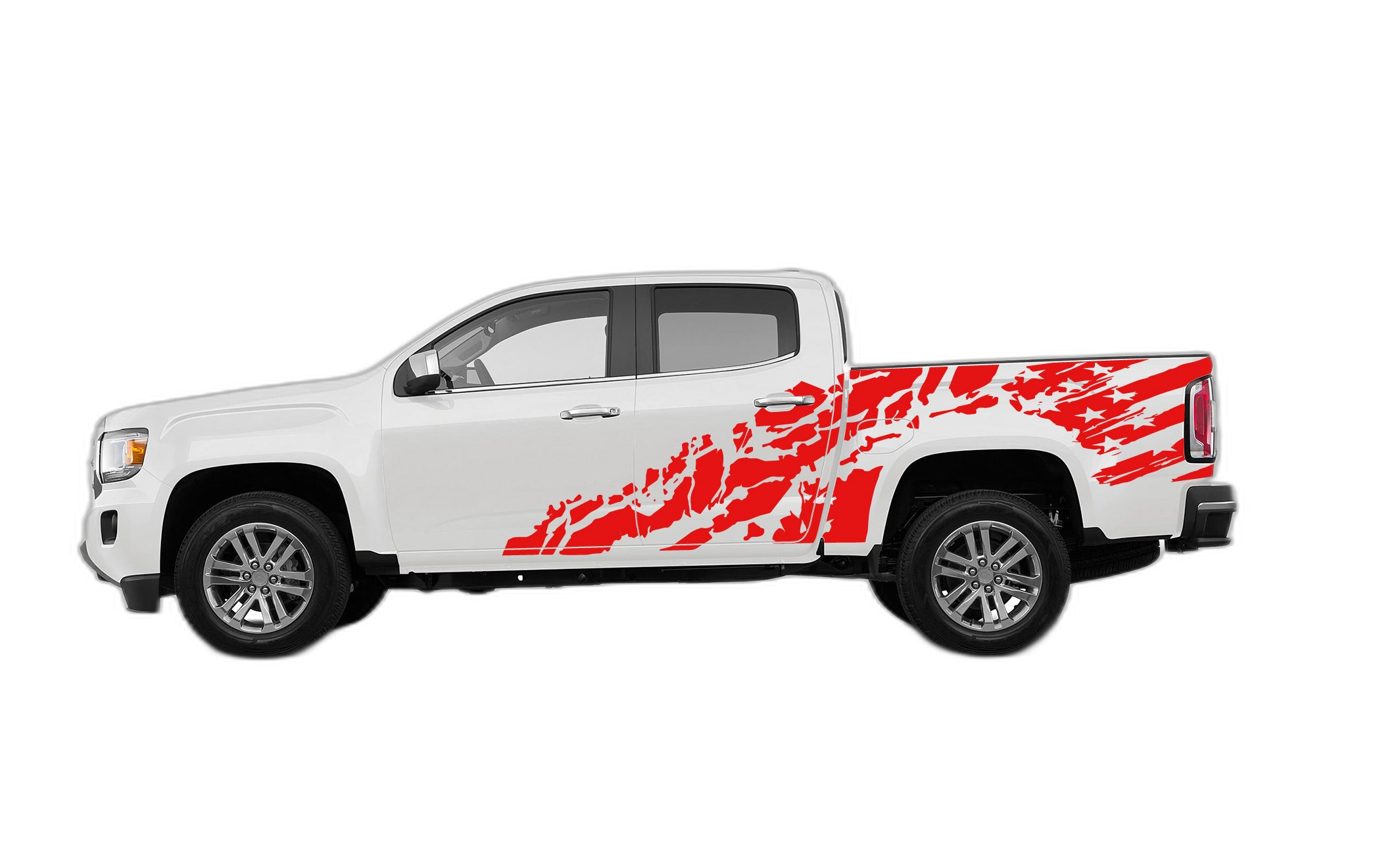 USA Flag Shredded Graphics for GMC Canyon 2015-2022 - Image 2