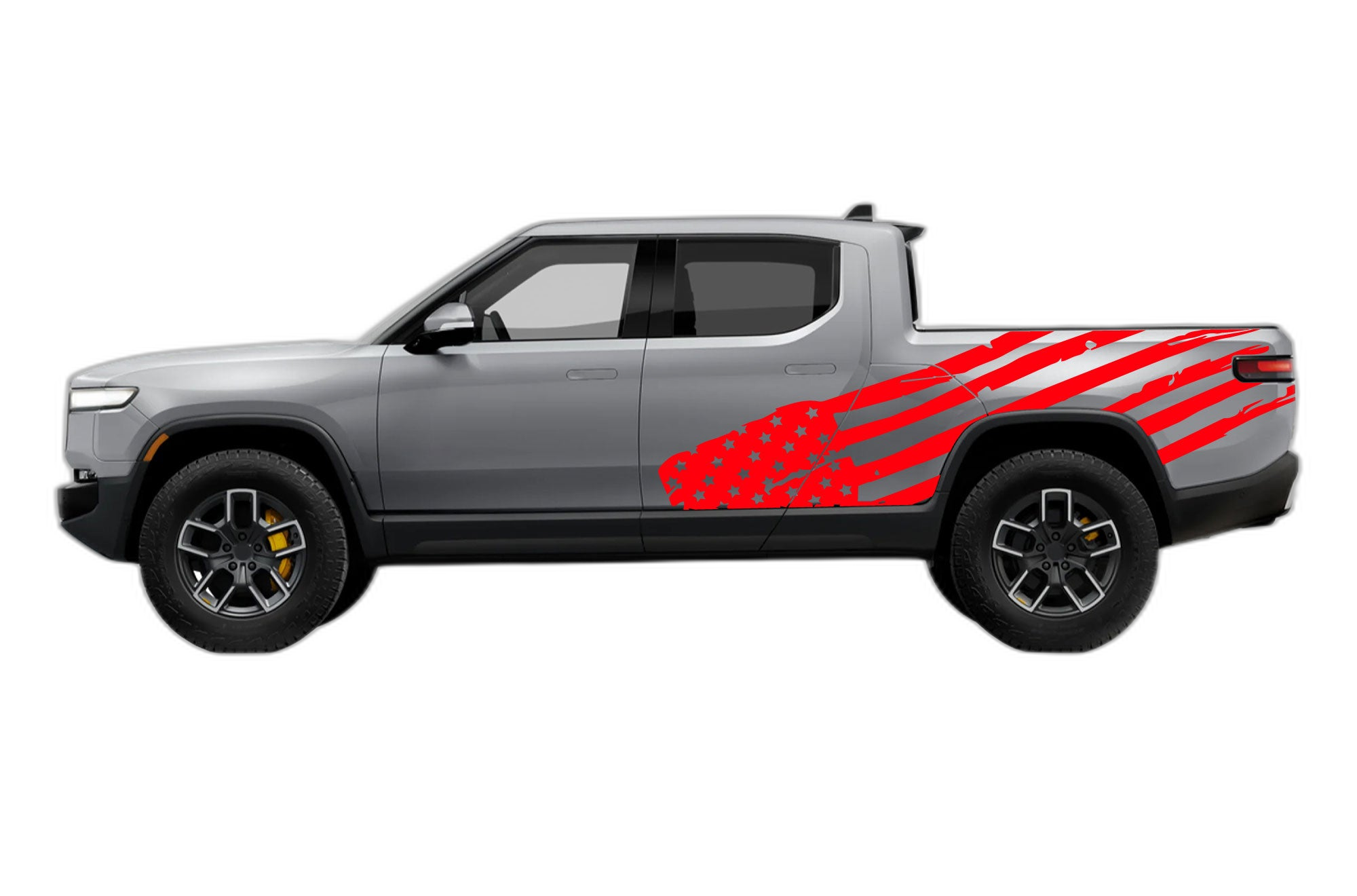 USA flag side decals graphics compatible with Rivian R1T - Image 2
