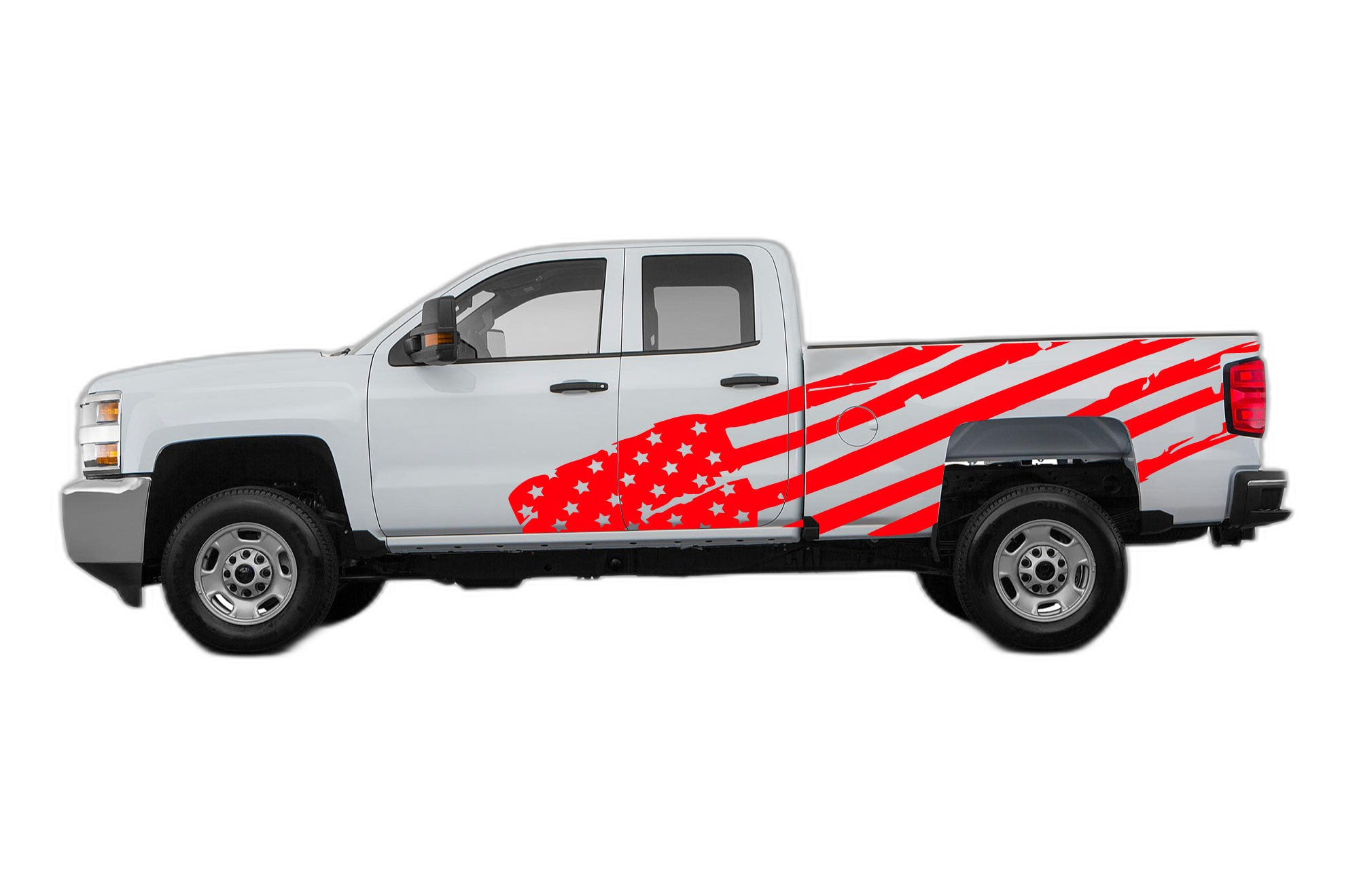 USA flag decals graphics compatible with Chevrolet Silverado 2500HD 2015-2019