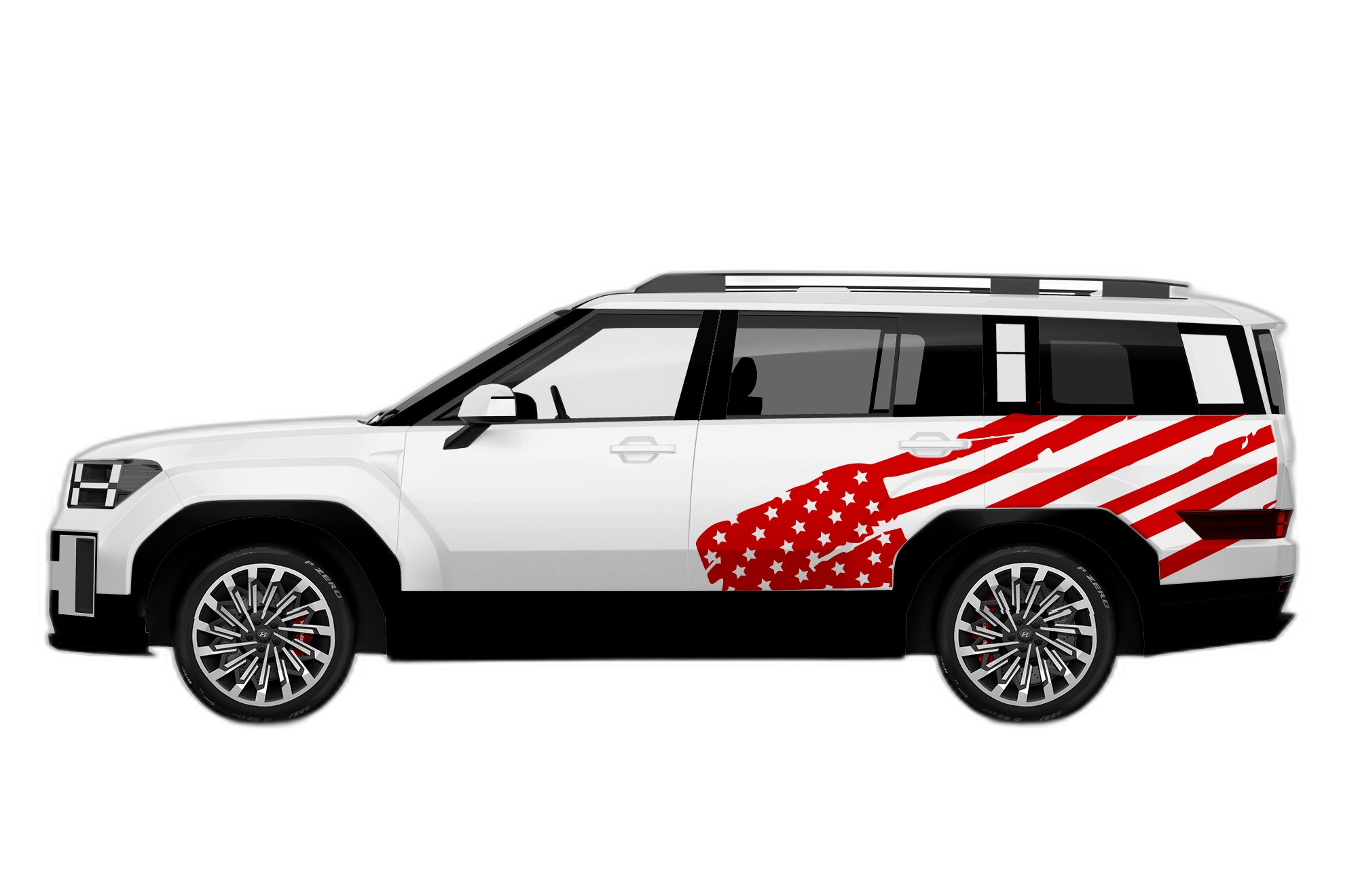 USA flag graphics decals compatible with Hyundai Santa Fe - Image 2