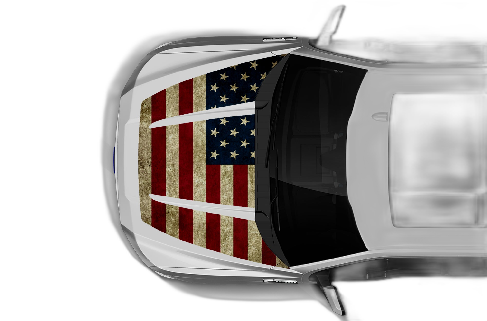 USA flag print hood decals graphics compatible with Ford F150 2015-2020 - Image 2