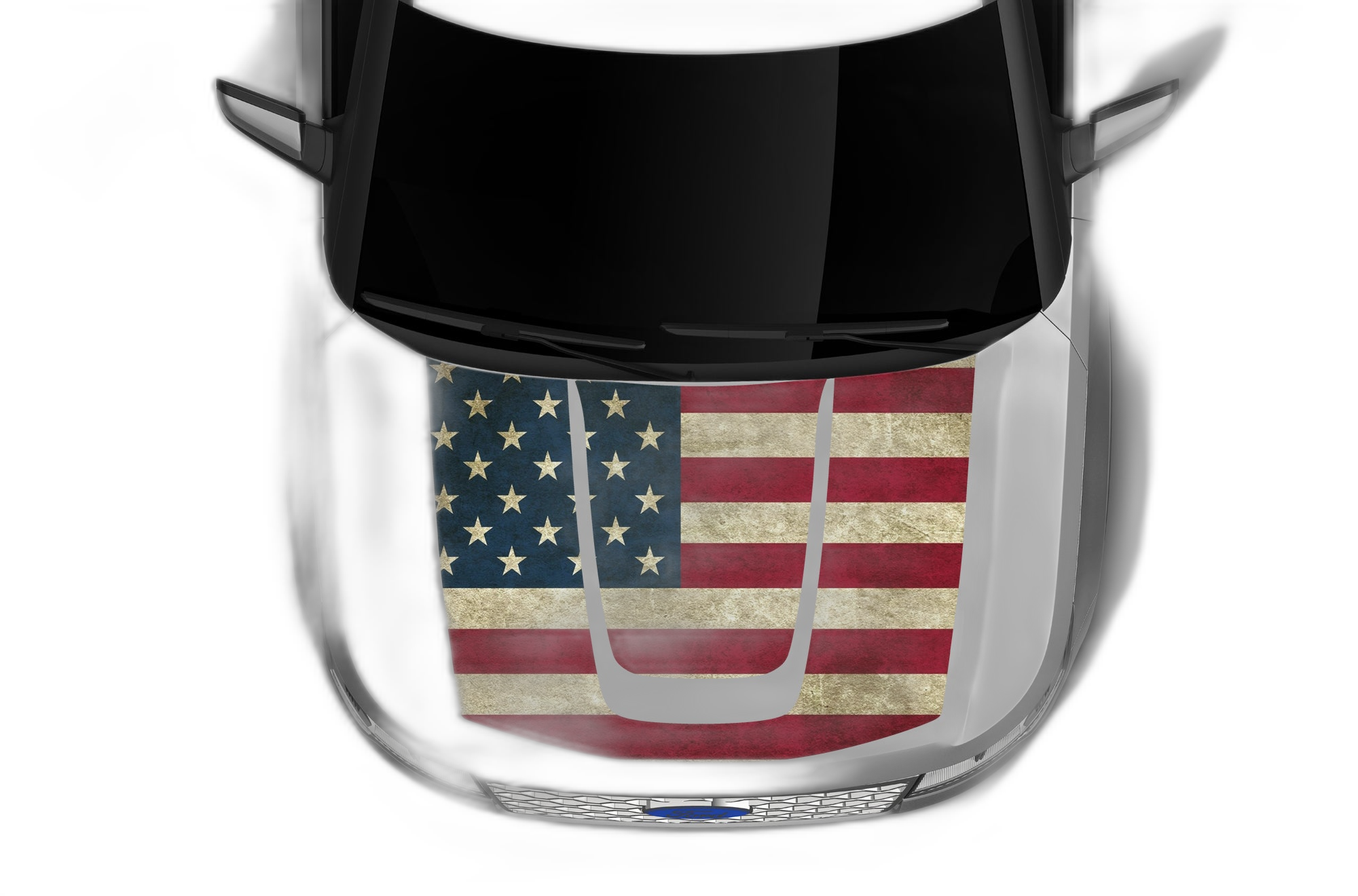 USA Flag Print Hood Graphics for Ford Explorer 2013-2015 - Image 2