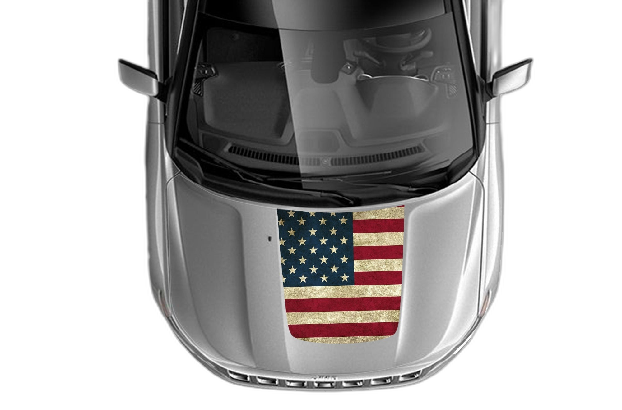 USA Flag Print Hood Graphics for Jeep Compass 2007 - 2025 - Image 2