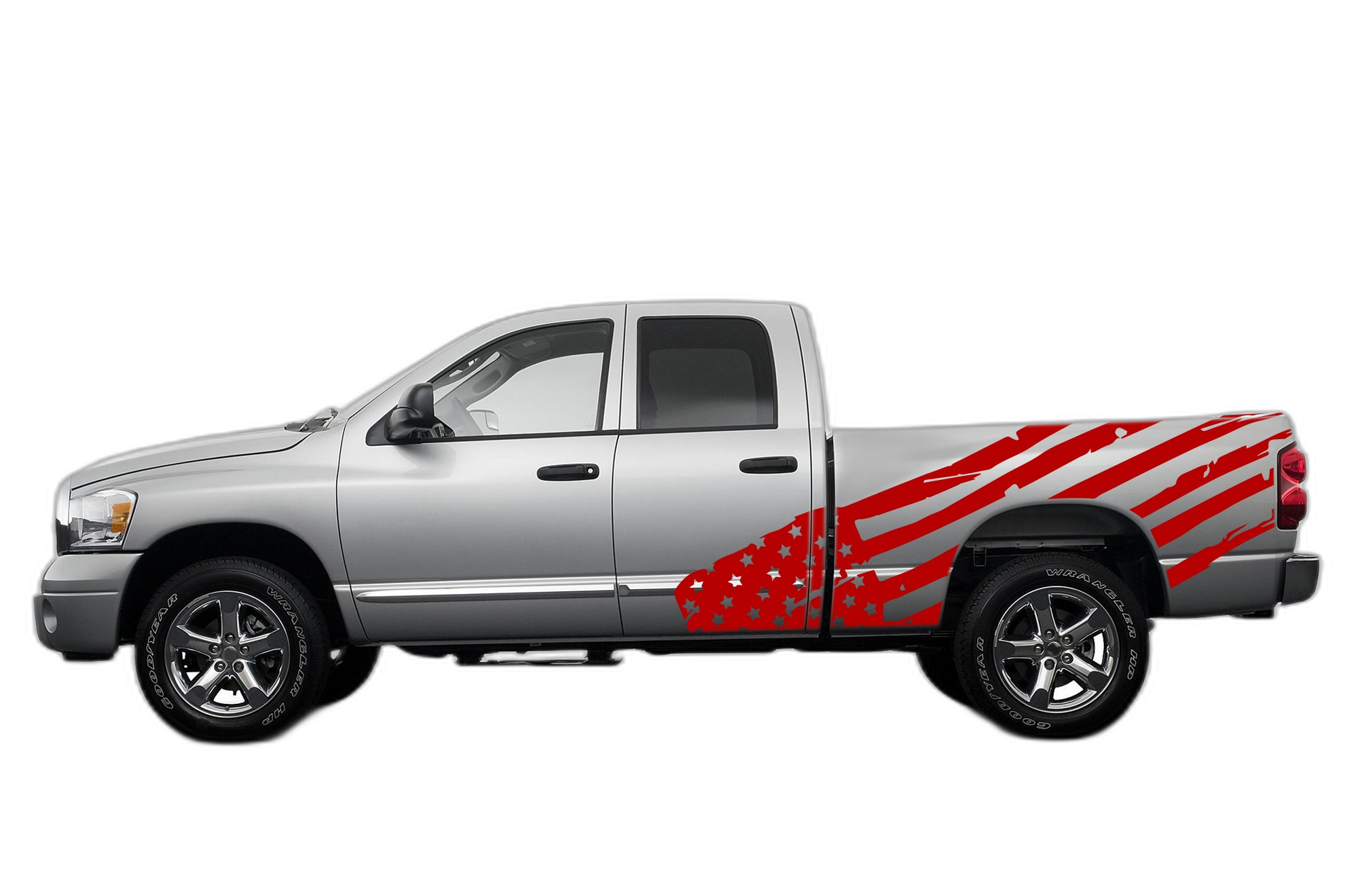 USA Flag Side Decals Graphics for Dodge Ram 2002-2008 - Image 2