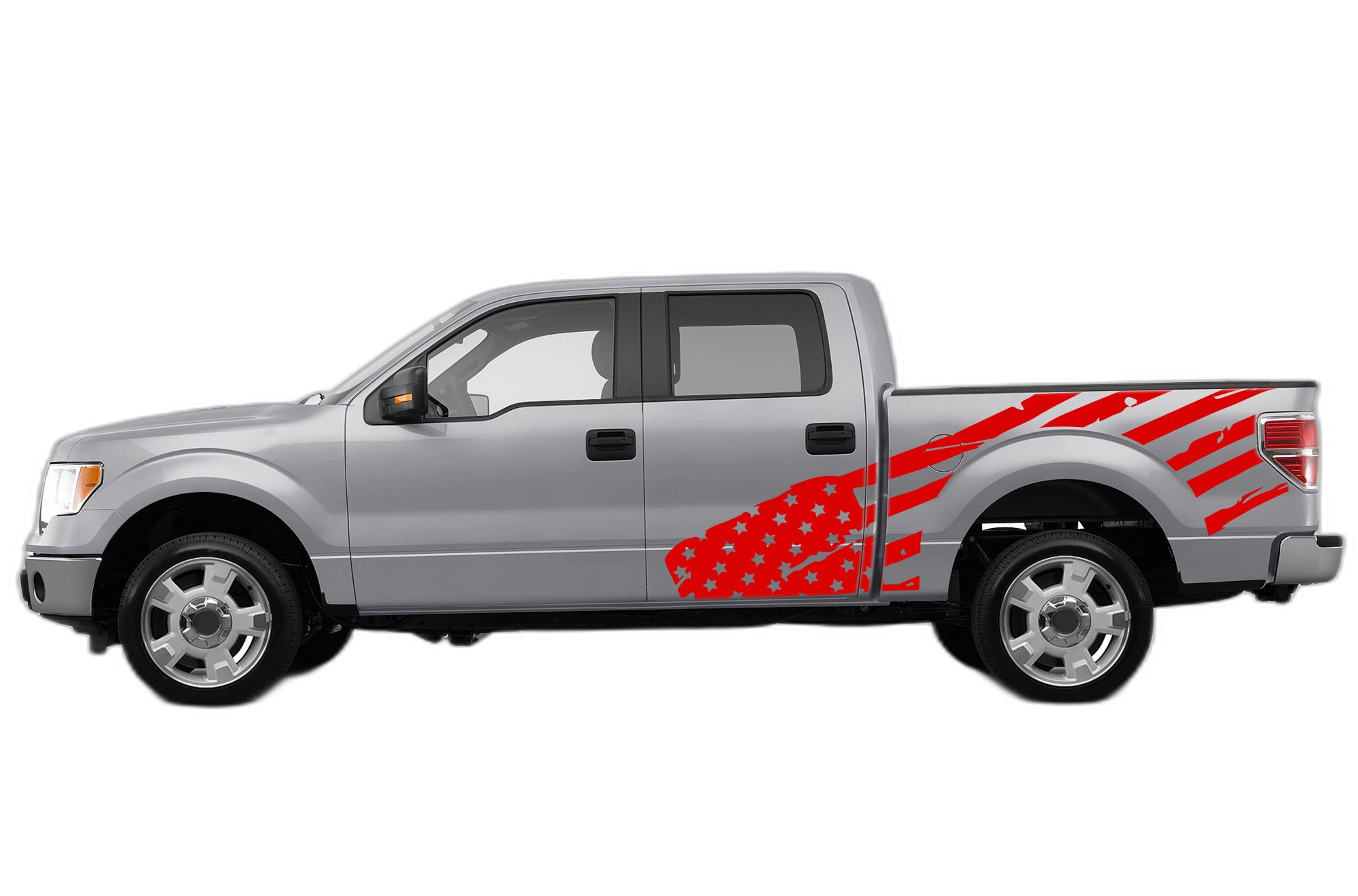 USA Flag Side Decals Graphics for Ford F150 2009-2014 - Image 2