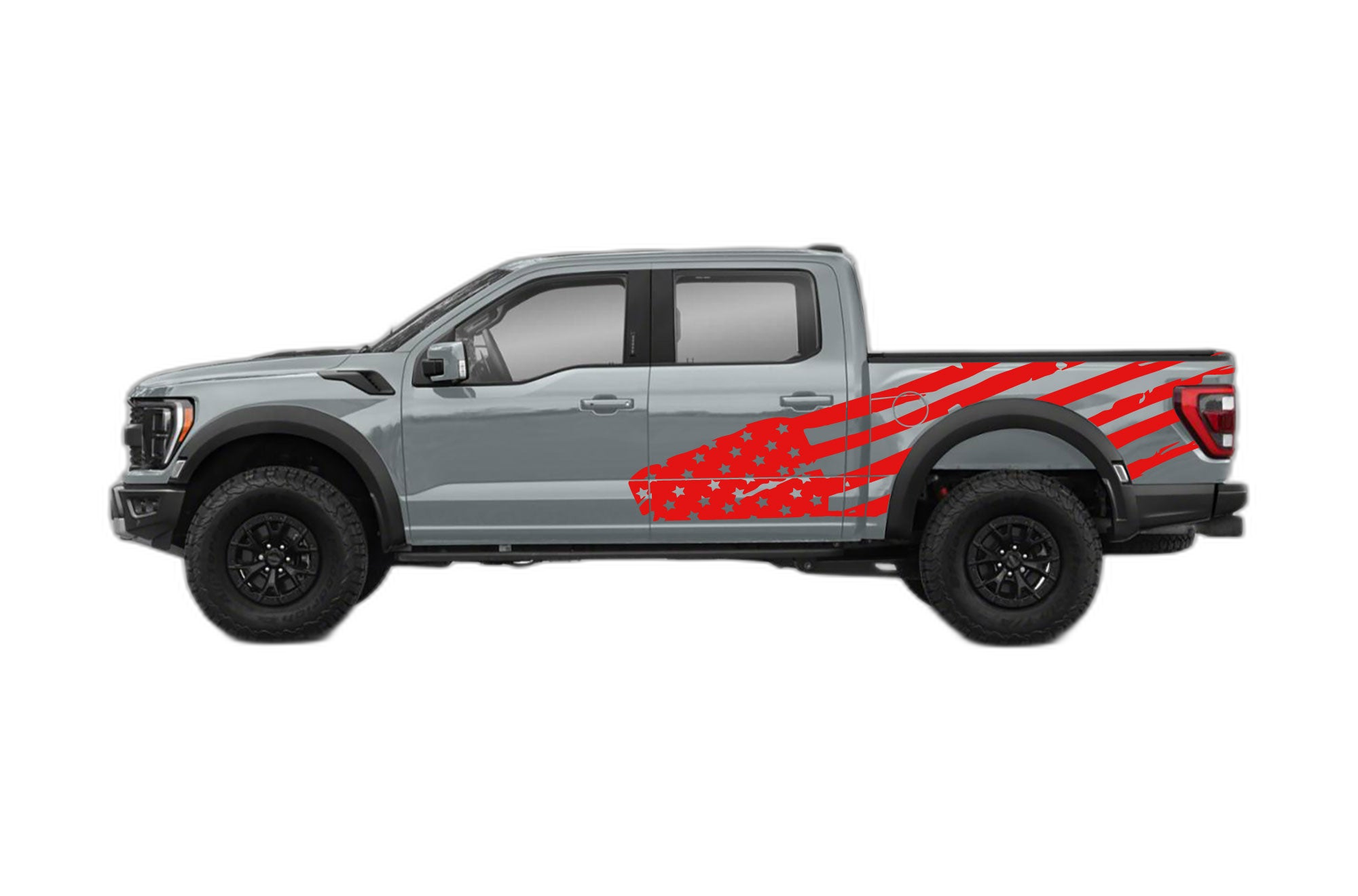USA flag side decals graphics compatible with Ford F150 Raptor - Image 2