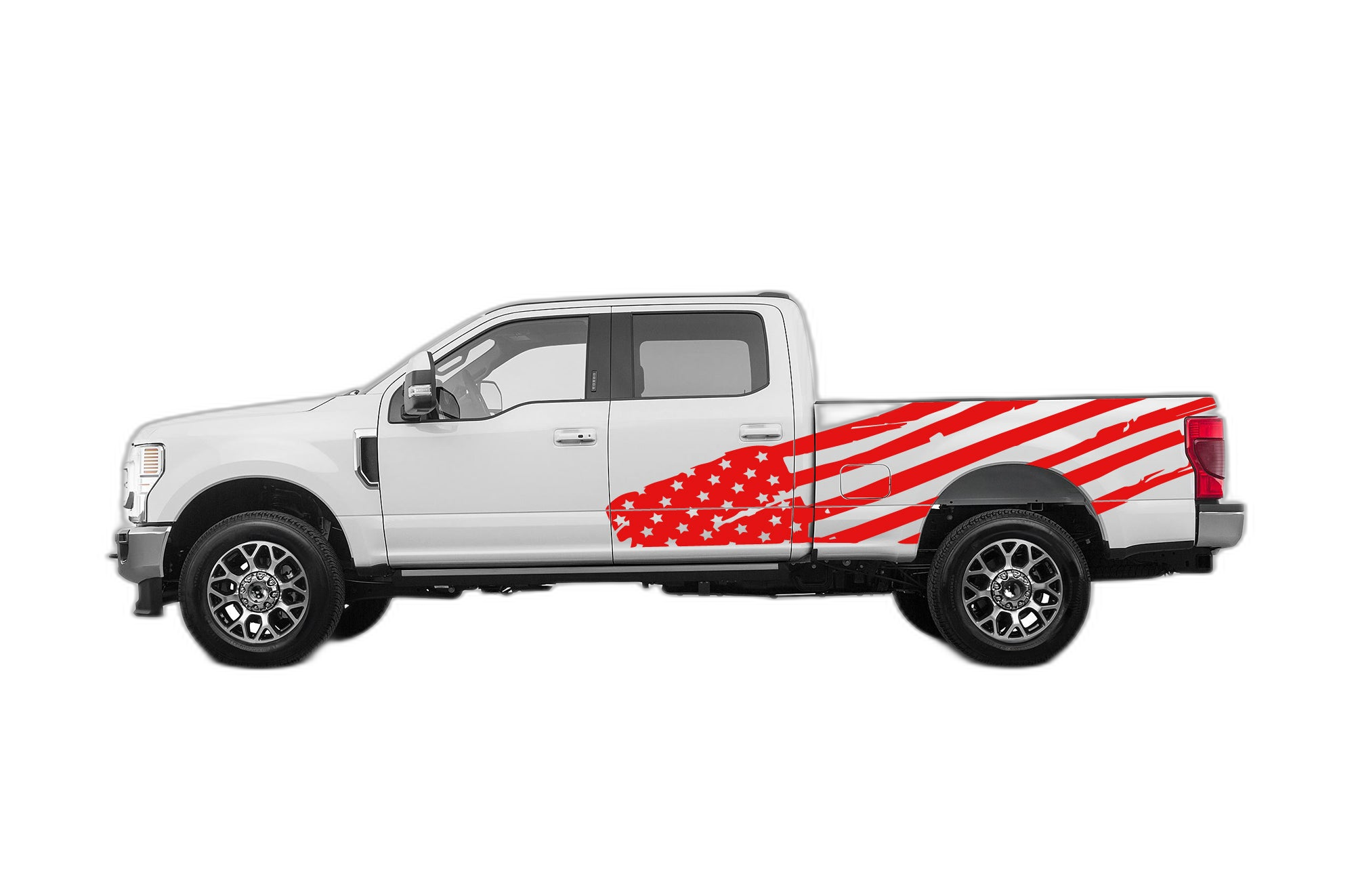 USA Flag Side Decals Graphics for Ford F250 2017-2022 - Image 2