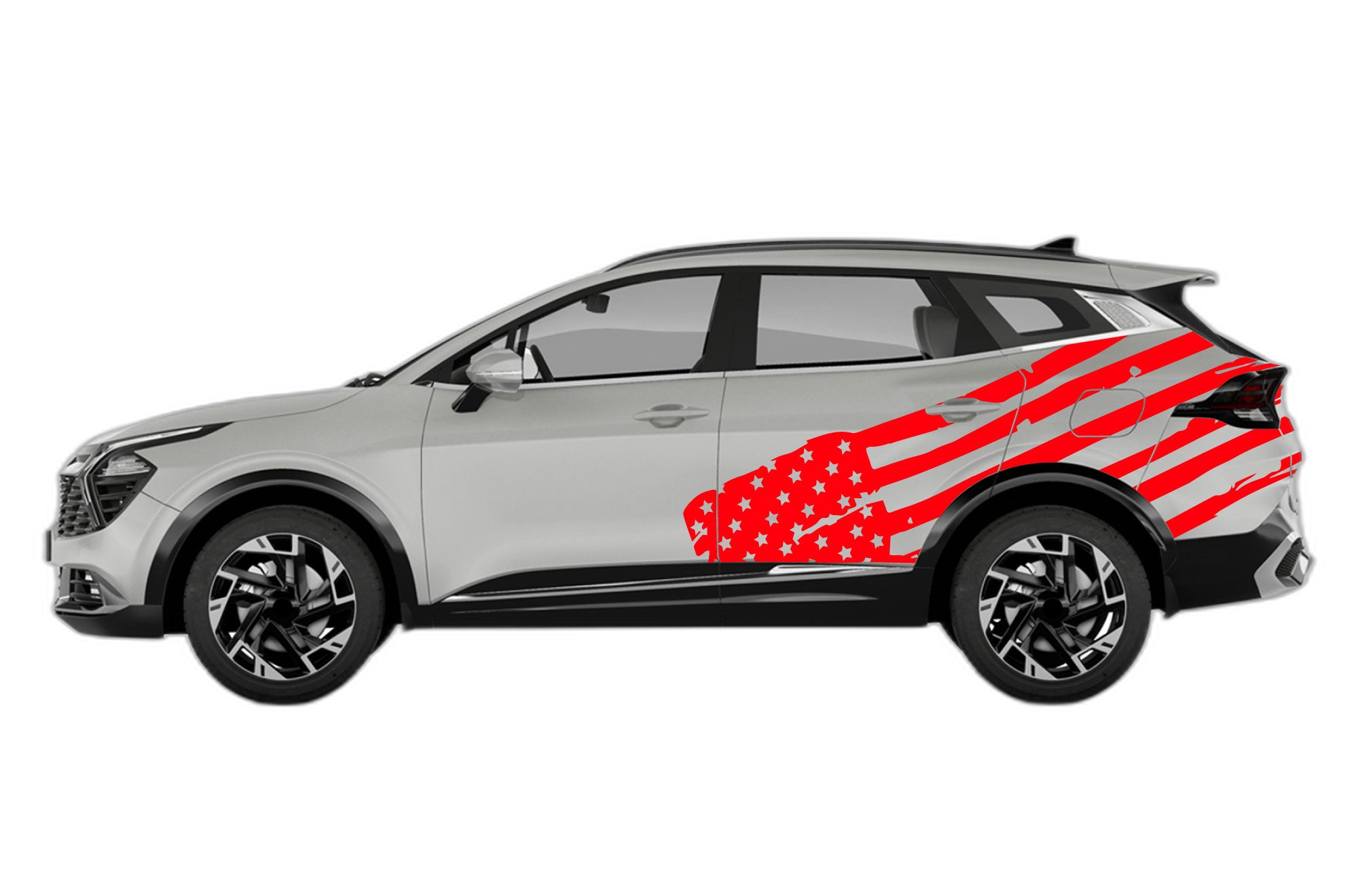 USA flag side decals graphics compatible with Kia Sportage - Image 2