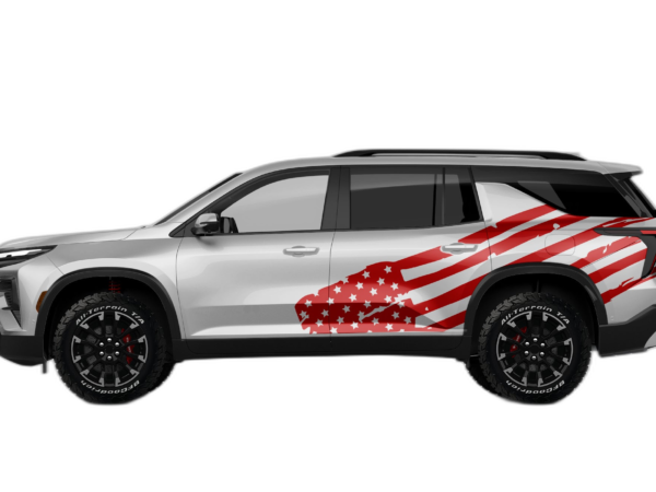 USA flag side graphics decals compatible with Chevrolet Traverse