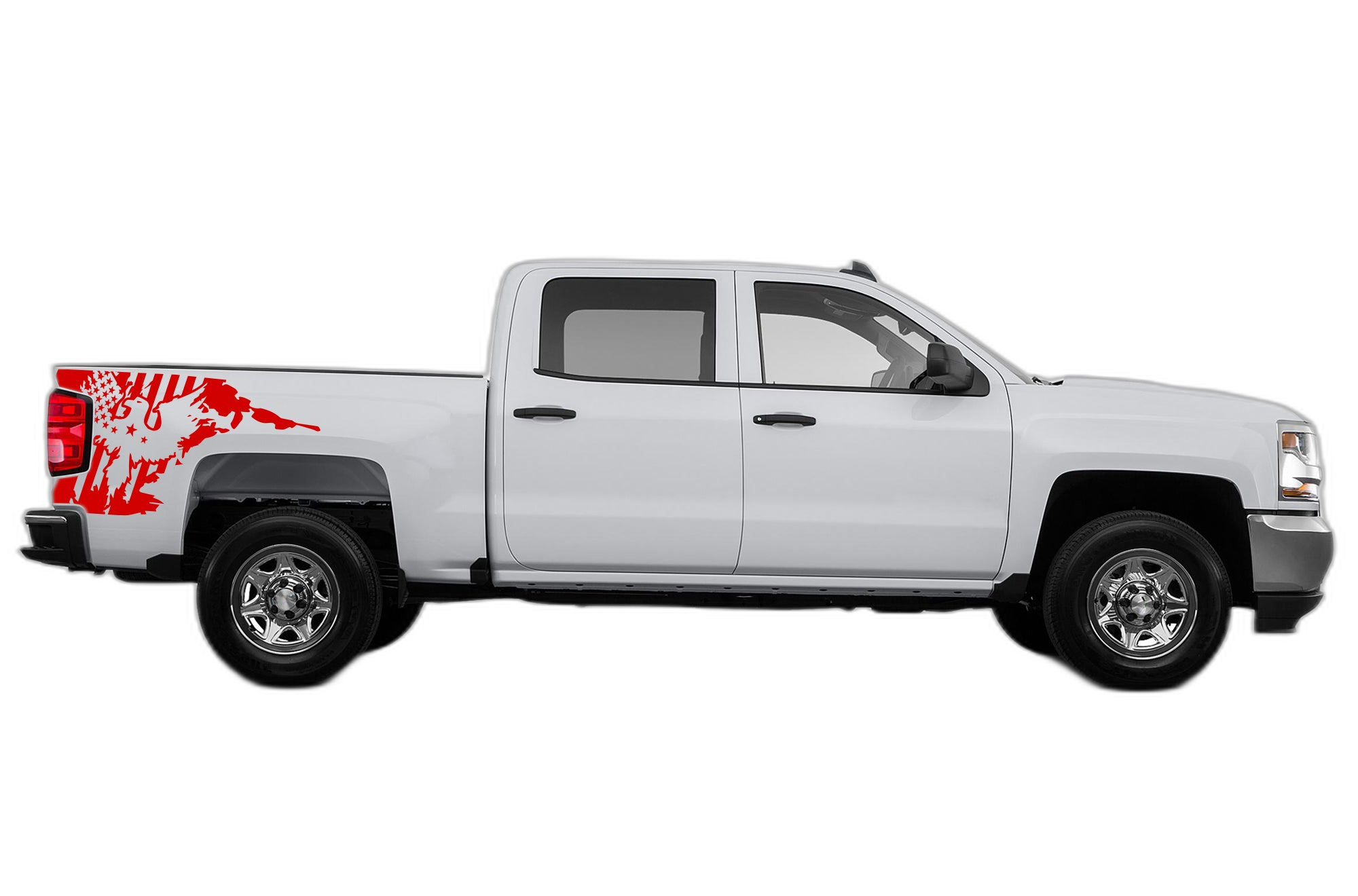 US eagle side bed decals graphics compatible with Chevrolet Silverado 2014-2018 - Image 2